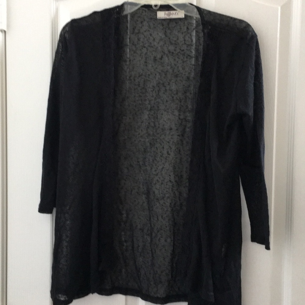 FINAL MARKDOWN LADIES sheer open cardigan large